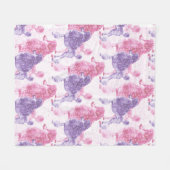 ピンクパープルポシュプードルベビーキッズ フリースブランケット (正面(横))