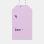 ピンクパープルポピーMauveパープルフラワー ギフトタグ (裏面)