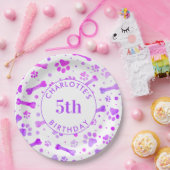 ピンクパープルポープリントパーソナライズされた誕生日 ペーパープレート (パーティー)