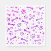 ピンクパープルポー印刷水彩誕生日 スタンダードランチョンナプキン (正面)