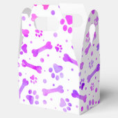 ピンクパープルポー印刷水彩誕生日 フェイバーボックス (オープン)