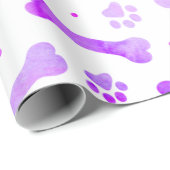 ピンクパープルポー印刷水彩誕生日 ラッピングペーパー (ロールコーナー)