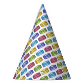 ピンクパープルマカロンフランスのペストリークッキーベーカリー パーティーハット (左)