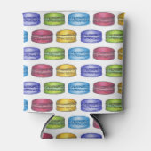 ピンクパープルマカロンフランスのペストリークッキーベーカリー 缶クーラー (正面)