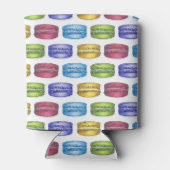 ピンクパープルマカロンフランスのペストリークッキーベーカリー 缶クーラー (裏面)