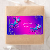 ピンクパープルマスカレードパーティーウォーターボトルラベル ラベル (インサイチュ)