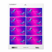 ピンクパープルマスカレードパーティーウォーターボトルラベル ラベル (フルシート)