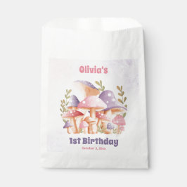 ピンクパープルマッシュルーム秋誕生日バッグ フェイバーバッグ