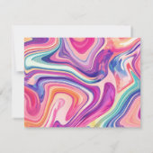 ピンクパープルマーリングカラフル抽象芸術 ノートカード (裏面)