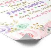 ピンクパープルミントウッドランド1st誕生日マイルストーン ポスター (角)