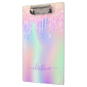 ピンクパープルミントグリーンはホログラフィックを乾燥させる クリップボード (左)