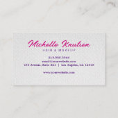 ピンクパープルメイクアップアーティスト&美容師サロン 名刺 (裏面)