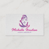 ピンクパープルメイクアップアーティスト&美容師サロン 名刺 (正面)