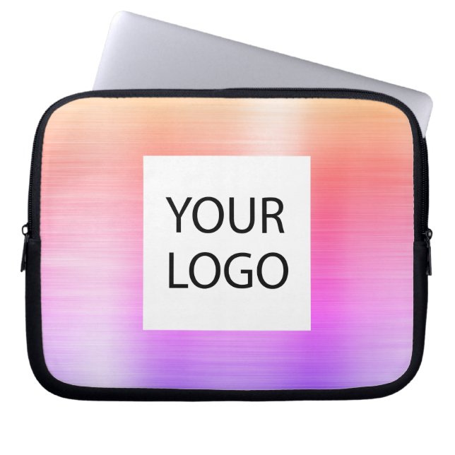 ピンクパープルメタリック – カスタムロゴのプロモーション ラップトップスリーブ (正面)