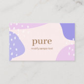 ピンクパープルモダン抽象芸術色彩の鮮やかアートシェイプ 名刺 (正面)