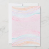 ピンクパープルユニコーン四回の魔法の4歳の誕生日 招待状 (裏面)