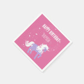 ピンクパープルユニコーン誕生日 スタンダードカクテルナプキン (角)