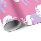 ピンクパープルユニコーン誕生日 ラッピングペーパー (ロールコーナー)