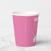 ピンクパープルユニコーン誕生日 紙コップ (右)