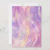 ピンクパープルユニコーン5th誕生日パーティーへの招待 招待状 (裏面)