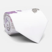 ピンクパープルライトセージグリーンフローラ水彩 ネクタイ (ロール)