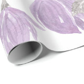 ピンクパープルライトセージ緑のフローラ水彩 ラッピングペーパー (ロールコーナー)