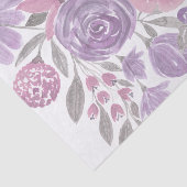 ピンクパープルライトセージ緑のフローラ水彩 薄葉紙 (詳細)