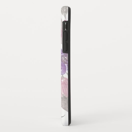 ピンクパープルライトセージ緑のフローラ水彩 Case-Mate iPhoneケース (裏面/左)