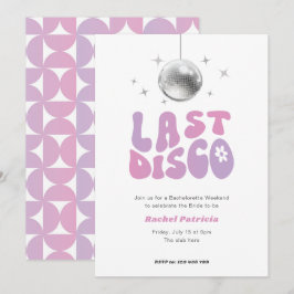 ピンクパープルラストディスコバチェロレッテ 招待状