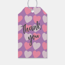 ピンクパープルラブハート ギフトタグ