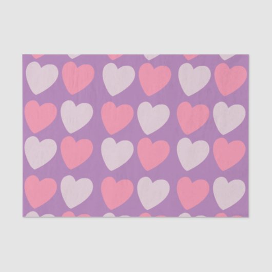 ピンクパープルラブハート 薄葉紙 (正面)