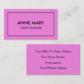 ピンクパープルラベガーリーンダートレンディーイベントプランナー 名刺 (正面/裏面)