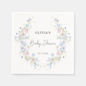 ピンクパープルリトルワイルドフラワーガールベビーシャワー スタンダードカクテルナプキン (正面)