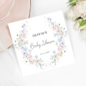 ピンクパープルリトルワイルドフラワーガールベビーシャワー スタンダードカクテルナプキン