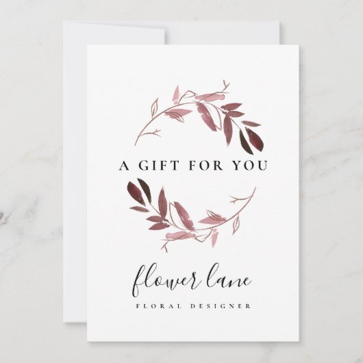 ピンクパープルリースギフト券カード シーズンカード (正面)