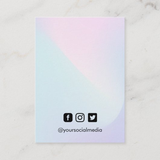 ピンクパープルレインボーイヤリングディスプレイカード 名刺 (裏面)