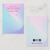 ピンクパープルレインボーイヤリングディスプレイカード 名刺 (正面/裏面)