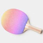 ピンクパープルレインボーガーリーグリッターとスパークル 卓球ラケット (横)