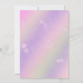 ピンクパープルレインボーフェアリーライトガールズ誕生日 招待状 (裏面)