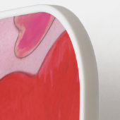 ピンクパープルレッドのバレンタインデーハート ピックルボールラケット (左詳細)