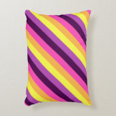 ピンクパープルレトロストライプアクセント枕 アクセントクッション (正面(垂直))