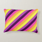 ピンクパープルレトロストライプアクセント枕 アクセントクッション (裏面)