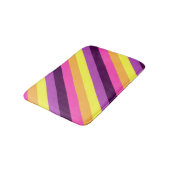 ピンクパープルレトロストライプズスモールバスマット バスマット (アングル)