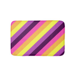 ピンクパープルレトロストライプズスモールバスマット バスマット