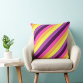 ピンクパープルレトロストライプズビッグ装飾用クッション クッション (椅子)