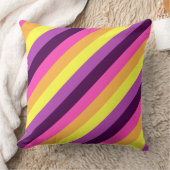 ピンクパープルレトロストライプズビッグ装飾用クッション クッション (ブランケット)