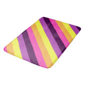 ピンクパープルレトロストライプズラージバスマット バスマット (アングル)