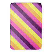 ピンクパープルレトロストライプズラージバスマット バスマット (正面縦)