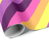 ピンクパープルレトロストライプラッピング紙 ラッピングペーパー (ロールコーナー)