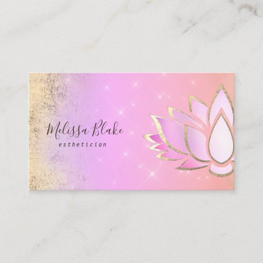 ピンクパープルロータスデザイン 名刺 (正面)